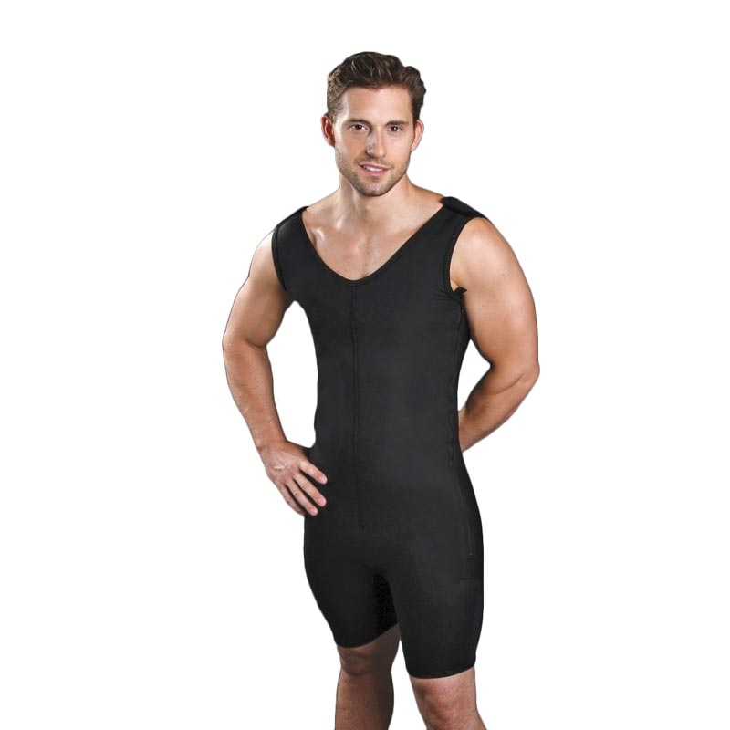 Male Full Body Above Knee Length Abdominal Cosmetic Surgery Compressio