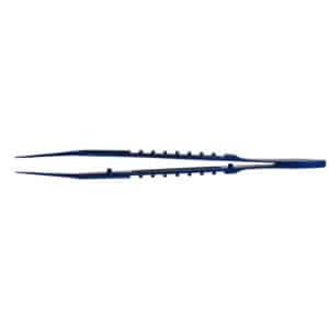 Image of 560-180 Castroviejo Titanium Suturing Forceps, Marina Medical Instruments, side view, thin and delicate structure, full image